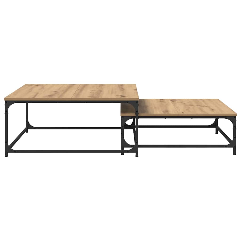 Coffee Table Set 2 pcs Artisan Oak Wood Composite