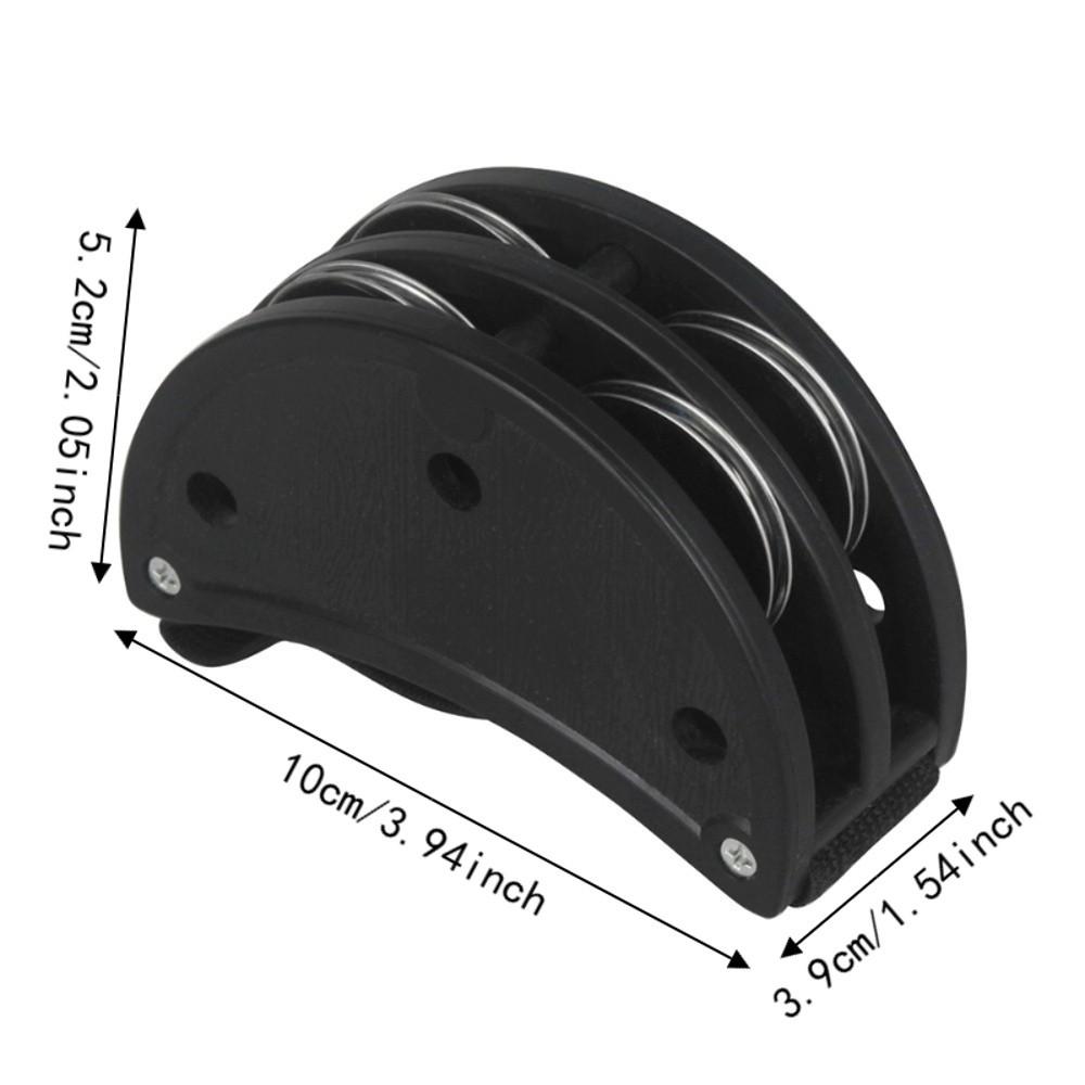 2PCS Black Color Foot Tambourine Metal+ABS Percussion Instrument Durable Ankle Shakers  Parties