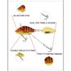 44mm/13.6g Spoon Metal Sequin Vibration Treble Hook VIB Lure Wobblers Crankbaits Metal Fishing Bait