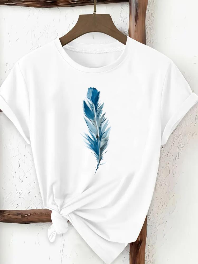 (Asian Size) Tee Print Fashion Top Women Clothing T Shirt Woman Female Sweet Love Heart Trend Cute Short Sleeve Graphic T-shirts