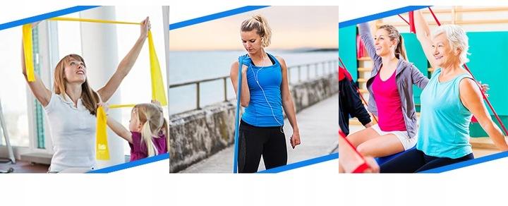 Zestaw 5 Gum Taśma Do Ćwiczeń Treningu Rehabilitacyjna Fitness Flat Band 2M