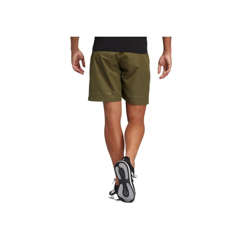 Adidas Solid Color Simple Sports Straight Shorts Men Bottoms Dark-Olive-Green HE9935