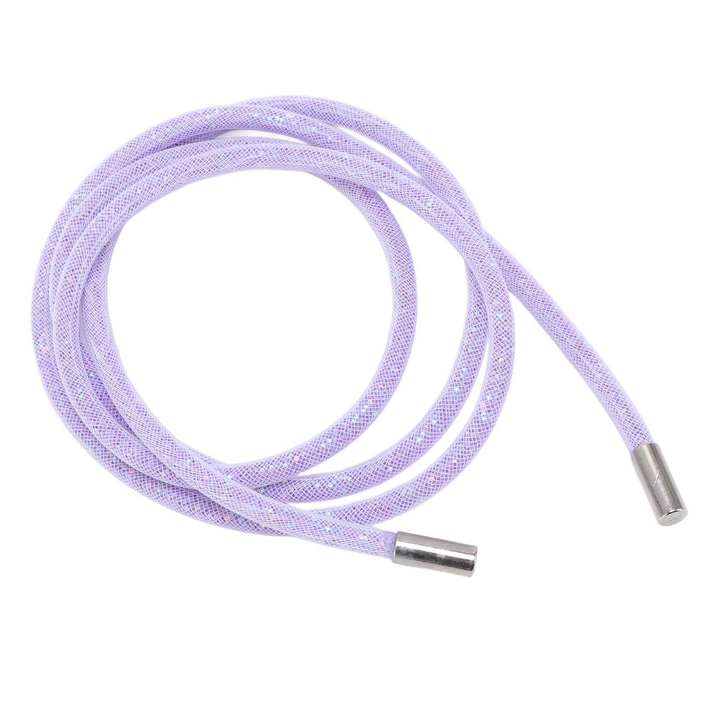 Блестящий шнурок-затяжка Белая сетка Блестящие пайетки Круглый шнур для толстовки Одежды Обуви Спортивных брюк 138 см