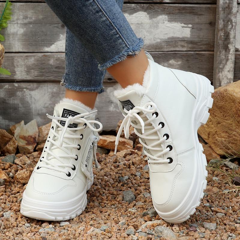 Новые женские зимние ботинки для снега, модные стильные высокие ботинки, повседневные женские водонепроницаемые теплые женские высокого качества, белые и черные