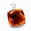Натуральный оранжевый топаз 925 стерлинговое серебро 100 карат драгоценный камень кулон квадратной огранки СЕРТИФИЦИРОВАН my-480-ns