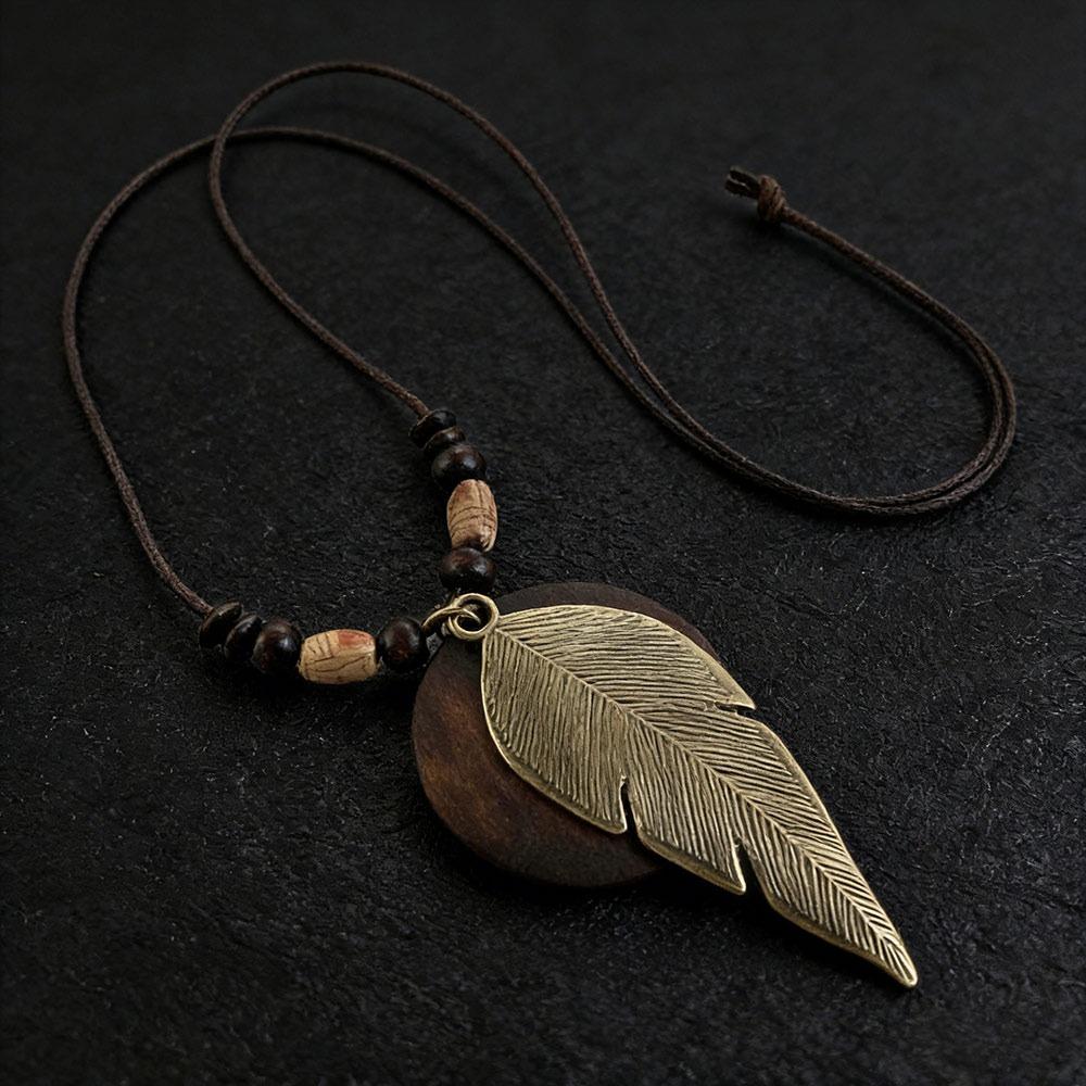 Бохо цепочка для свитера с полыми листьями, подвеска для одежды, винтажное ожерелье, подарки