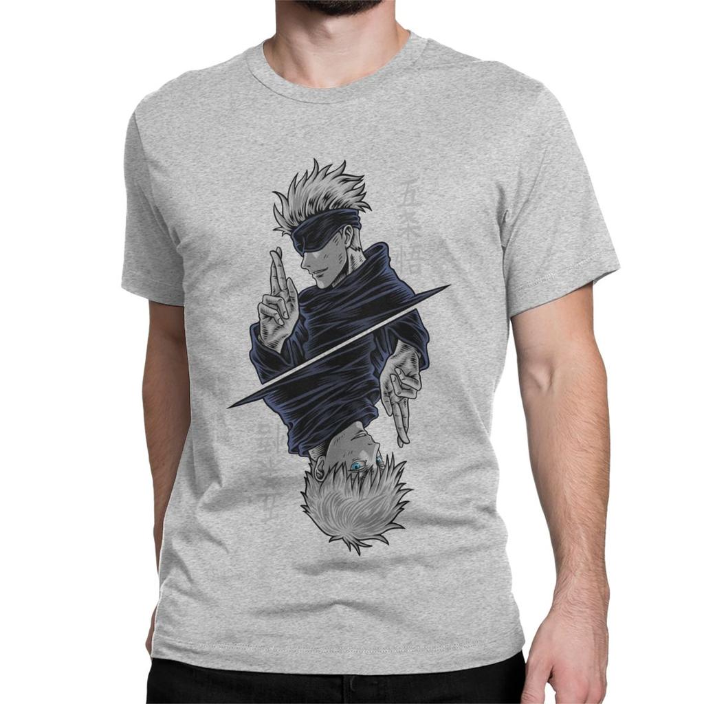 T-Shirts manga Gojo Satoru Jujutsu Kaisen Vintage 100% Cotton funny Tee Shirt Short Sleeve Anime T Shirts Clothing Gift