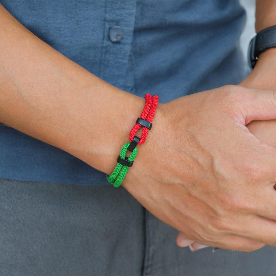 Noter New Fashion Green Red Cord Bracelet For Men Grade A 4mm String Braslet Pulseria Homme Boyfrend Hand Accessories Joias