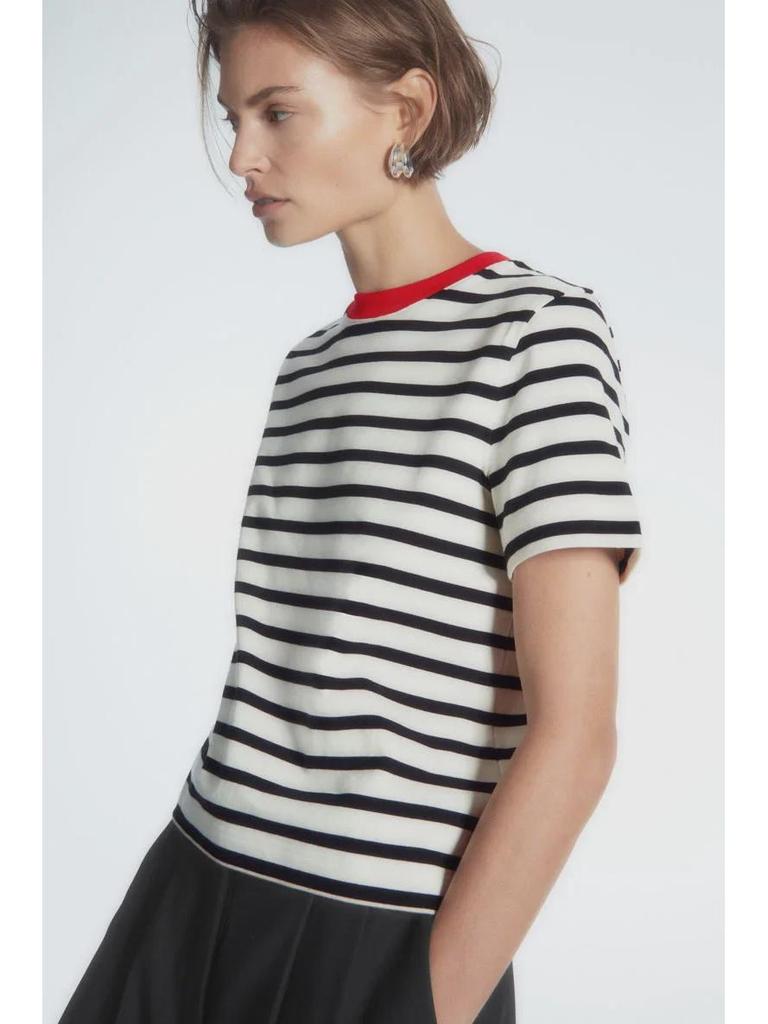 Женская футболка с круглым вырезом и коротким рукавом в стиле COS - весна 2024 г.