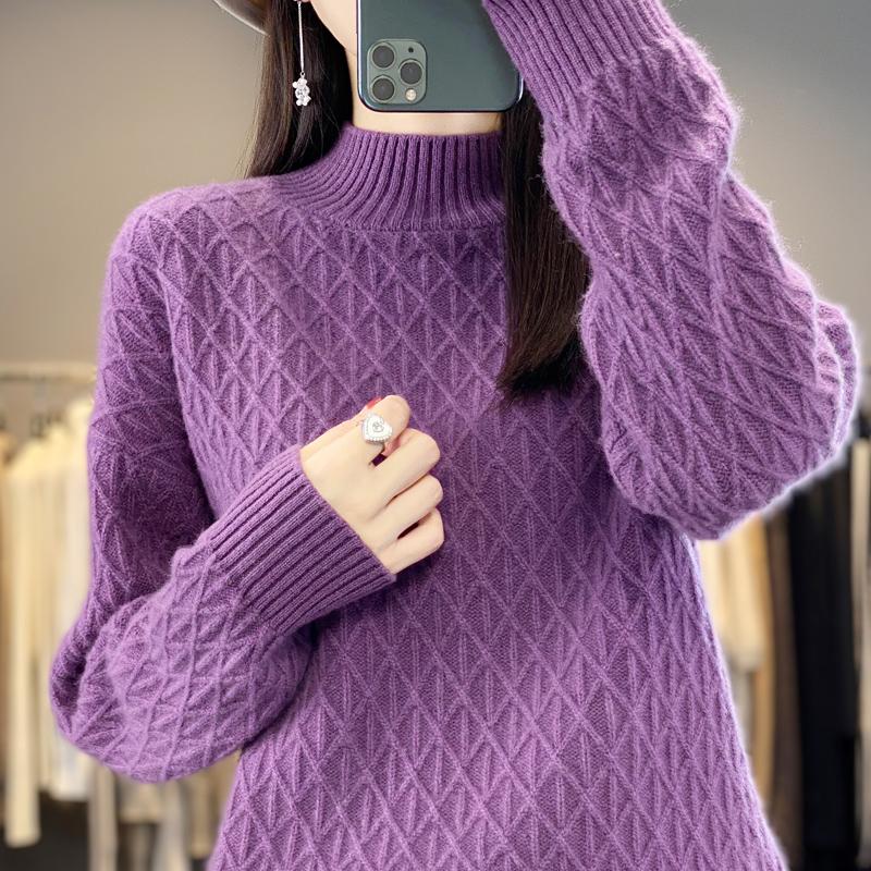 Женский кашемировый свитер Qinghe кашемир 30% кашемир 70% шерсть теплый и модный универсальный осенне-зимний