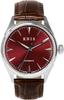 KNIS Men's Automatic Watch, Made In Japan, Sapphire Crystal, 10 ATM Water Resistance, Wine Red with Brown Leather, KN001-RDBRLE