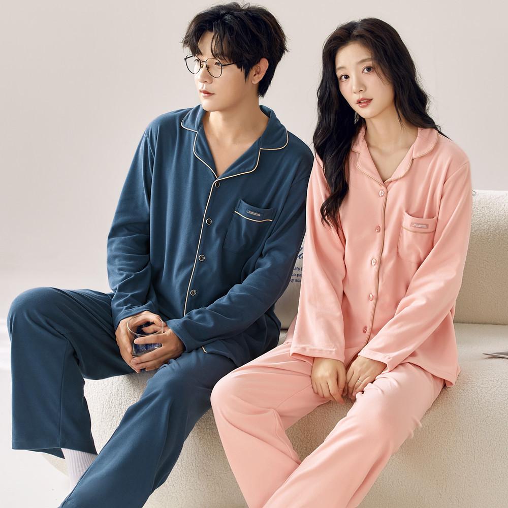 Thickened couple pajamas long-sleeved thick German velvet large-size home autumn and winter men's and women's warm loungewear suits can be worn