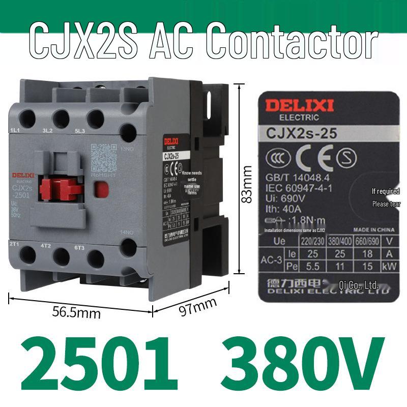 Контактор переменного тока серии DELIXI CJX2S (380В/220В/110В/36В/24В)