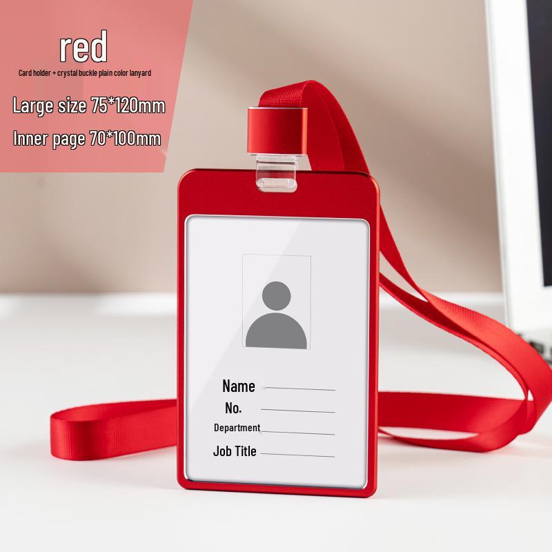 Алюминиевый держатель для ID-карты с кристальным карабином и шнурком для сотрудников и студентов