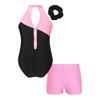 Детские гимнастические купальники без рукавов для девочек с шортами и повязкой для волос, велосипедка для балета, танцевальная одежда