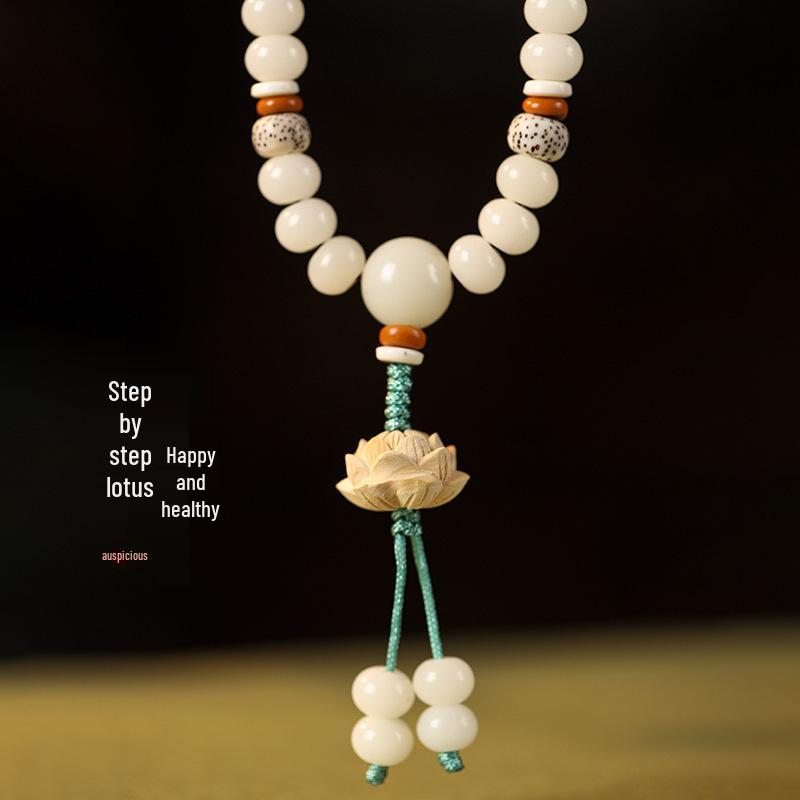 Оригинальный белый корень бодхи ретро женский браслет с подвеской в виде лотоса