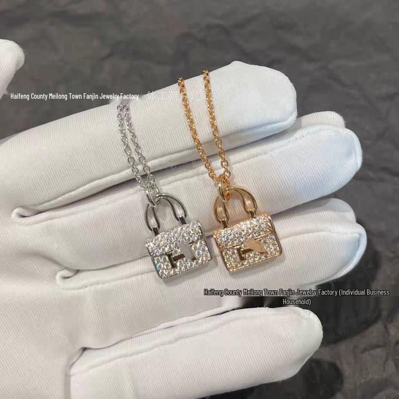 Women's 18K Rose Gold-Plated Diamond Kelly Handbag Necklace