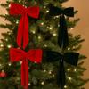 Red Green Large Bow Decor Soft Hanging Bowknot Christmas Bow Decoration  Holiday Season