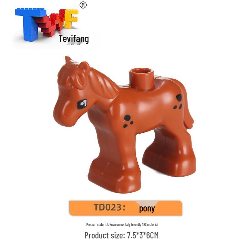 Крупные строительные блоки из частиц: Совместимые Игрушки для Обучения Животным Фермы Прерии Океана для Детей