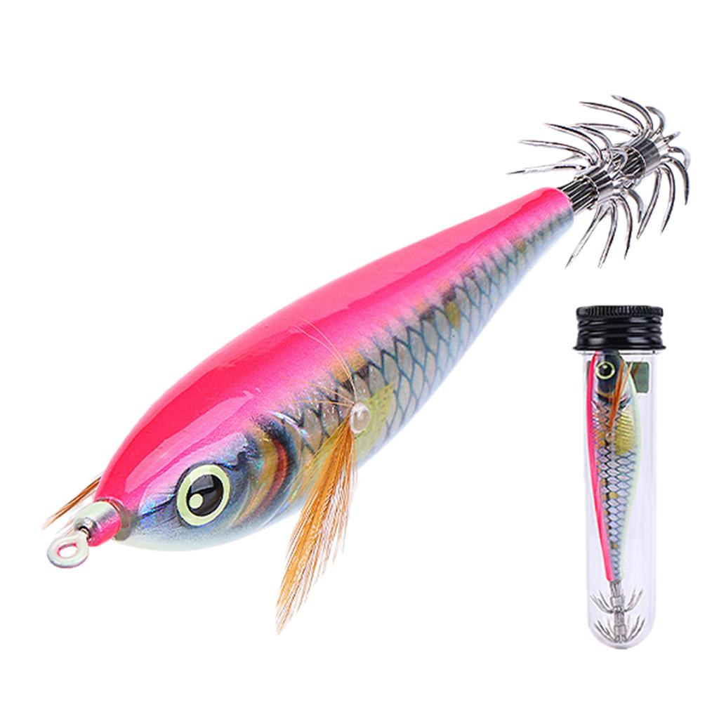 Fishing Squid Jigs Cuttlefish Lures Double-Layer Rust-Proof Luminous Shrimp Prawn Sleeve Jig Hooks for Saltwater Fishing