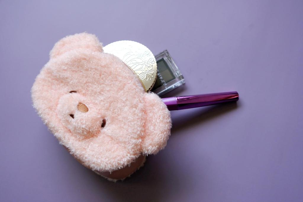 SunLemon Fuwafuwataton Bear X 5 X 10 for Storing Small Items and with Gusset and Zipper Animal Pouch, Design, PK, 16.5 Cm, Accessories, Closure,