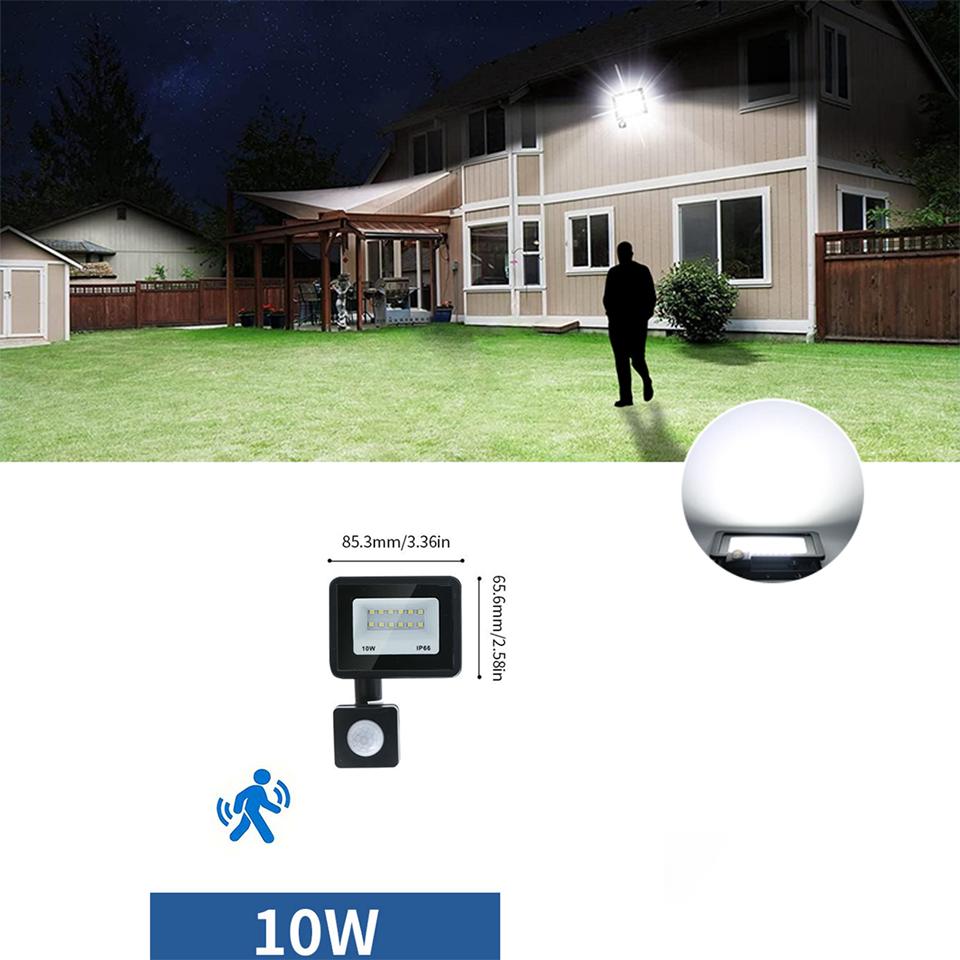 LED Floodlight Motion Sensor AC220V AC110V 10W-300W Waterproof Outdoor Projector Exterior Spotlight Outdoor lamp Wall Reflector