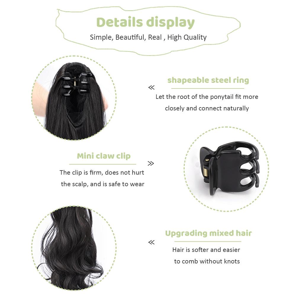 Синтетический 18-дюймовый небольшой зажим с когтями, хвост, длинный волнистый хвост, длинный вьющийся хвост, длинный зажим, женский парик