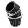 Universal 50mm Elbow Conical Motorcycle Air Filter Replacement Round Taper Silver Tone