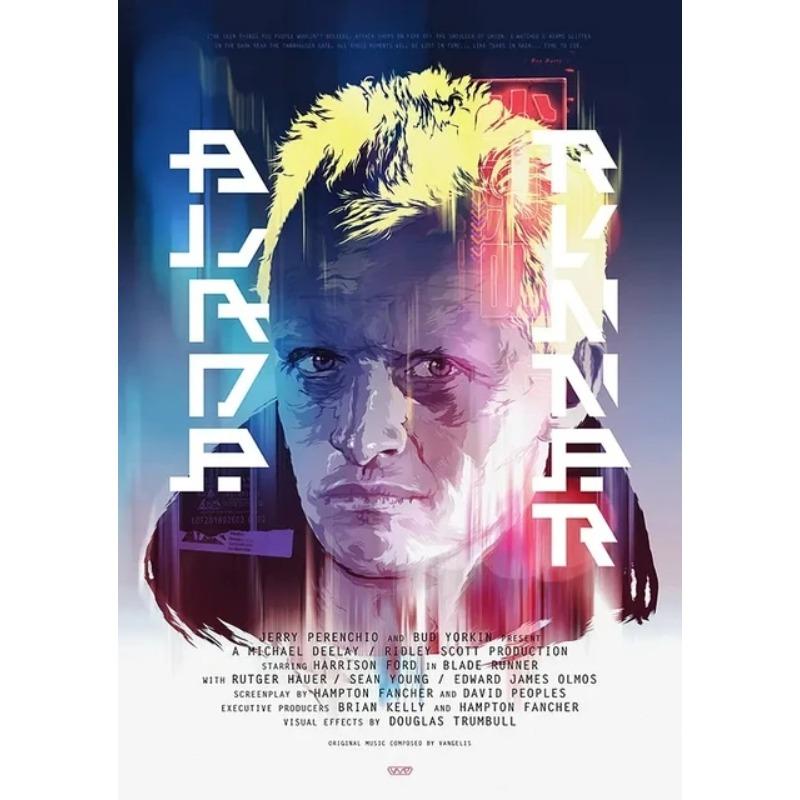 Ретро Фильм Бегущий по лезвию(1982) Классический научно-фантастический постер фильма Холст Живопись Настенное искусство Картины Винтажный Дом Клуб Кино Декор Подарок