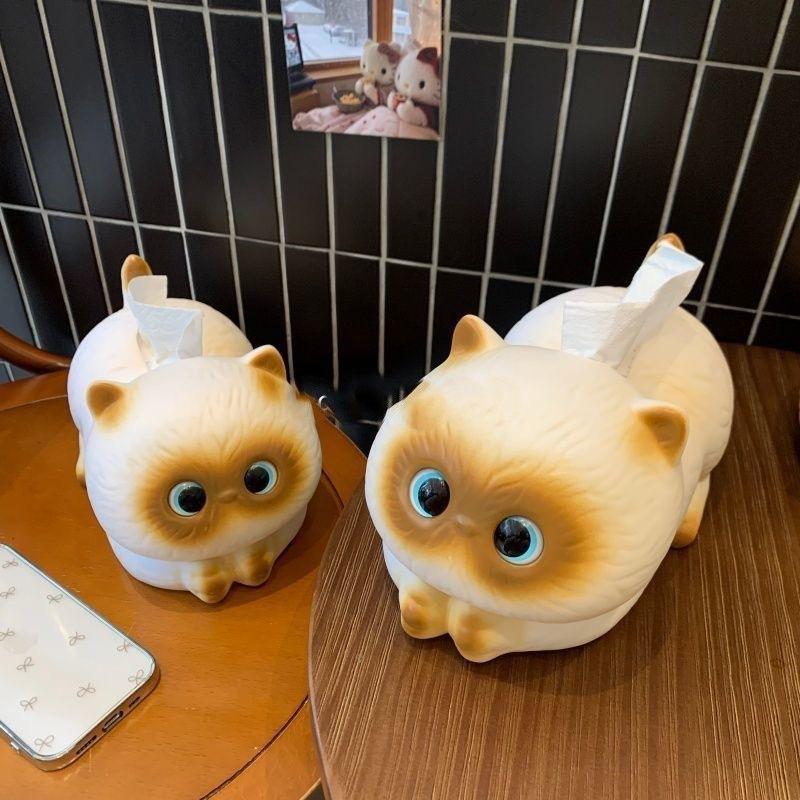 Мультяшная Кошка Коробка для салфеток, Керамическая коробка для бумажных салфеток на стол в гостиную, Высококачественное домашнее украшение, Креативная коробка для салфеток