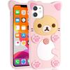 3D Милый Мультяшный Медведь Каваи Мягкий Силиконовый Чехол для IPhone 16 15 14 13 11 Pro Max Plus 12 Mini XS XR X Женский Забавный Чехол для Телефона