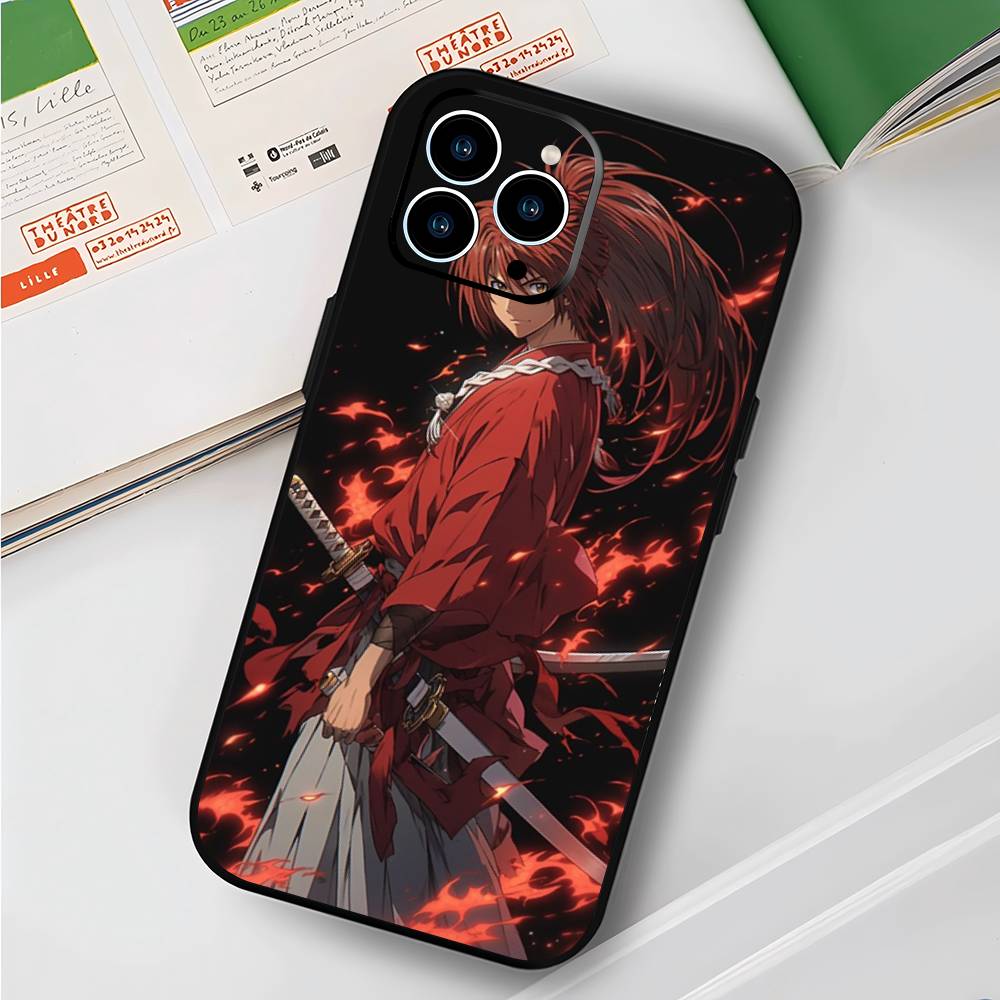 Japanese Manga R-Rurouni Kenshin Phone Case For IPhone 17 Air 16 15 14 13 Pro Max 11 12 Black Silicone Cover