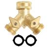 Brass Dual-Outlet Faucet Irrigation Ball Valve Adapter Garden Tap Hose Splitter Two Way Fitting 3/4 American Thread