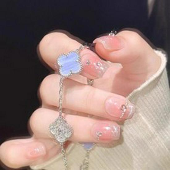 Изысканный браслет из бусин с бриллиантами в виде четырехлистного клевера - Женские роскошные универсальные украшения