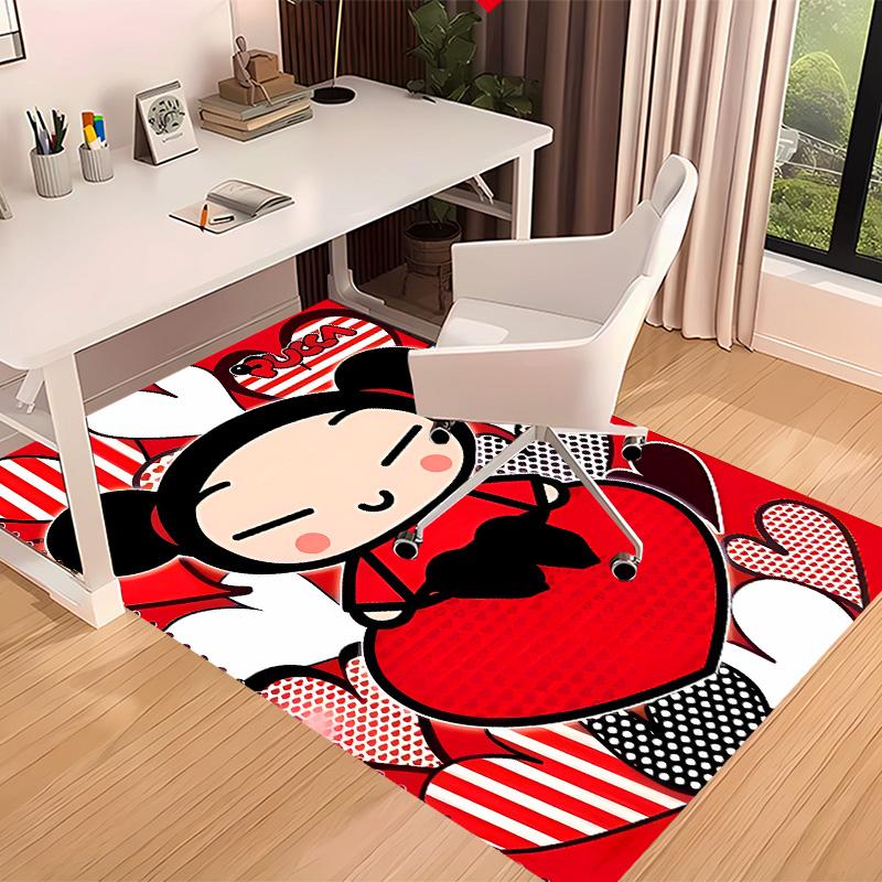 Pucca3 Printed Absorbent Washable Carpet, Non-Slip Bathroom Mats, Kitchen Rugs, Yoga Mat,Living Room Entrance, Camping Picnic Rugs
