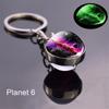 Sun Earth Double Side Glass Ball Nebula Moon Keychain Solar System Planet Keyring Luminous