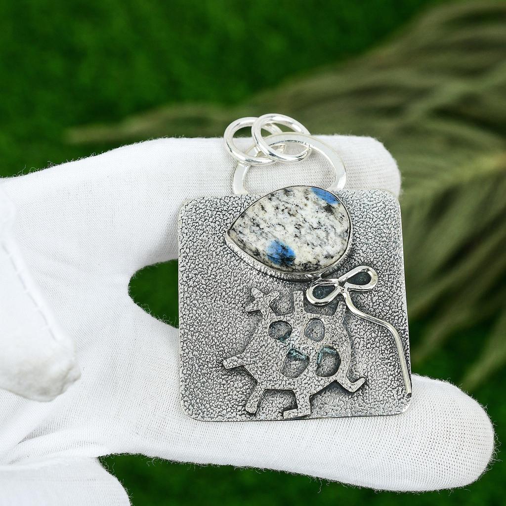 Friendship Day Sale 925 Sterling Silver Natural K2 Jasper Bezel Pendant Jewelry