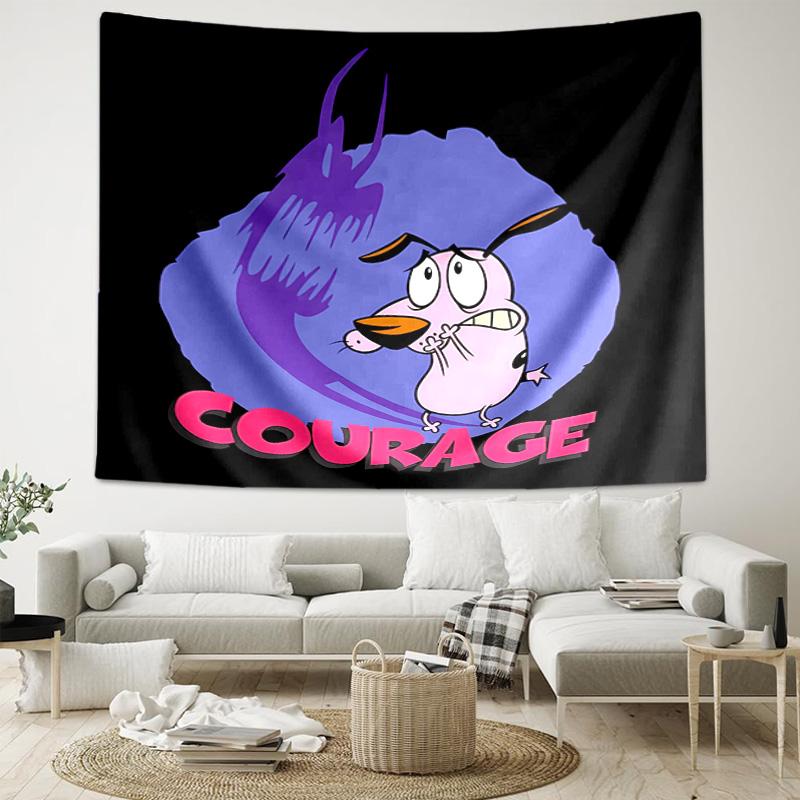 1pc Courage the Cowardly Dog1 Tapestry, Living Room, Bedroom, Office, Party Decor, Ideal Festive Gift