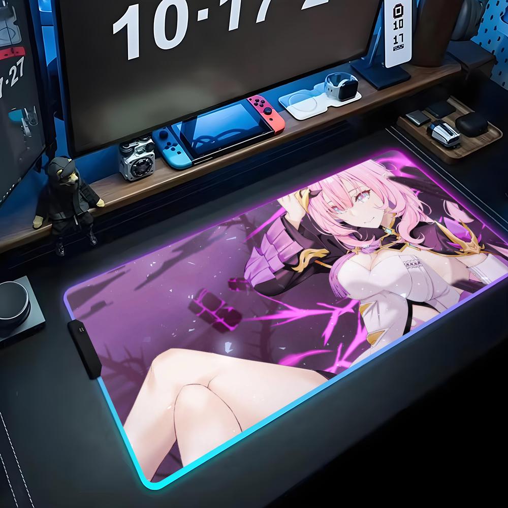 Elysia Игровой коврик для мыши RGB Большой светодиодный коврик Настольный коврик для ПК Светящийся коврик для мыши Большие коврики для клавиатуры Настольный коврик с подсветкой