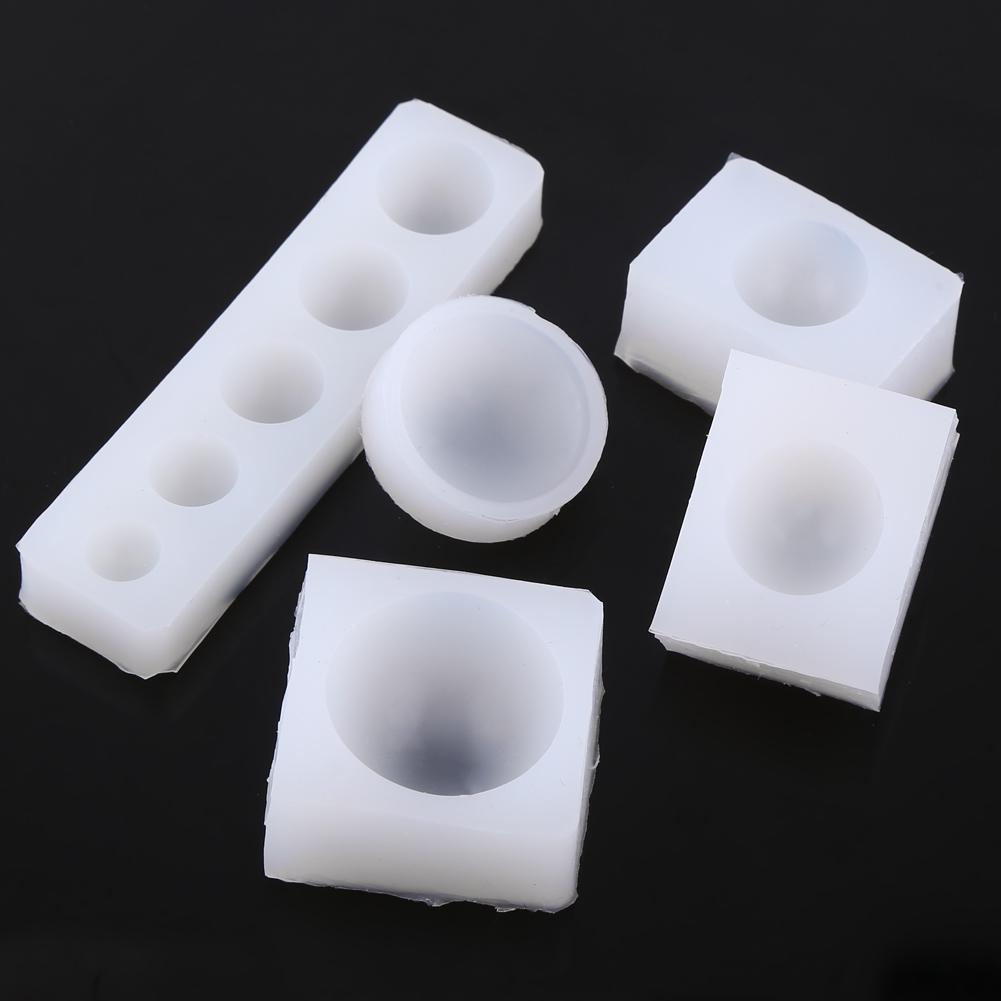 5pcs Round Silicone Molds,   Epoxy Resin Jewelry Making Molds, Half Round Cabochon Silicone Mold Set for Crafting Various Shapes and Sizes