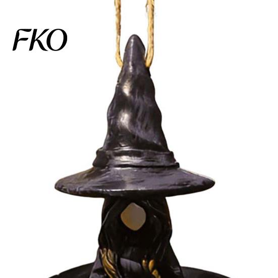 Wide Rim Bird Feeder Meditating Witch Feeder, Outdoor Hanging Deep Food Tray Waterproof Resin for Garden Decoration Spill-proof