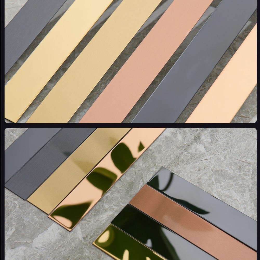 3-метровая зеркальная настенная наклейка на талию, мебельная настенная наклейка из нержавеющей стали, плоская декоративная линия