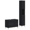 2 Piece Bathroom Cabinet Set BREDA Black Wood Material