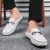 Fashion Men Slip On Casual Walking Shoes New Arrival Men Half Slippers New Comfortable Soft Slippers Leather Fashion Leisure Walk Shoes