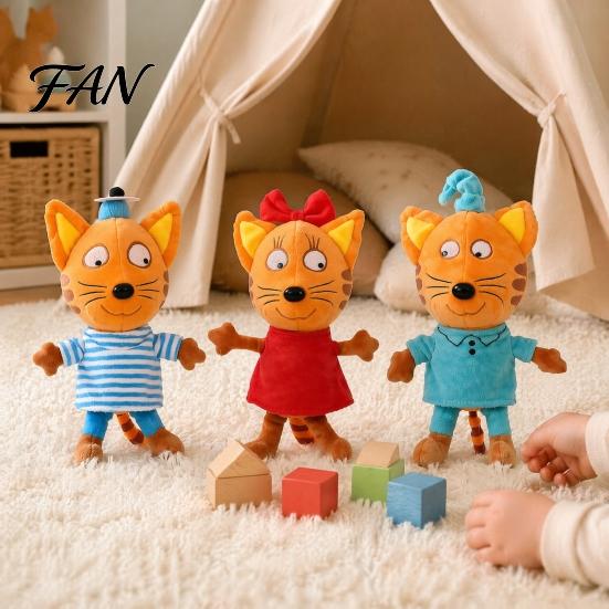 Мягкая игрушка Кот Плюшевая Семья Котенка Кукла, Мягкое Животное, Мультяшный Аниме Персонаж Пушистая Декоративная Фигурка для Детей Ролевые Игры, Подарок на День Рождения