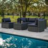 Patio Furniture Sets London Rattan 5 Seater Modular Outdoor Lounge Setting With Coffee Table Grey