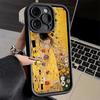 Чехол для телефона iPhone 17 Air 16E 15 16 Pro Max Поцелуй Густава Климта Художественный Чехол 14 Plus 13 12 Mini Мягкий Силиконовый Fundas