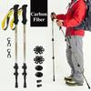Треккинговые палки из 3K углеродного волокна, полная длина 135 см, трехсекционные, с быстрой регулировкой, подходят для хайкинга, треккинга, грязевой местности и снежных условий.