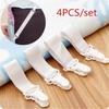 4pcs/lot White Bed Sheet Mattress Cover Blankets Grippers Clip Holder Bed Fasteners Elastic Straps Fixing Slip-Resistant Belt