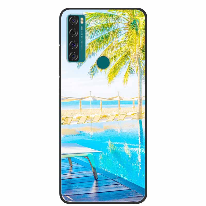 Для TCL 20 SE чехол роскошный силиконовый мягкий чехол из ТПУ для телефона TCL 20 SE T671H мультяшный чехол красочный противоударный чехол